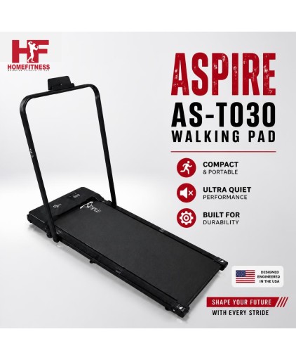 Aspire T030 Walking Pad Treadmill  (With handrail ,Ipad holder, Remote control, 2-level Manual incline )