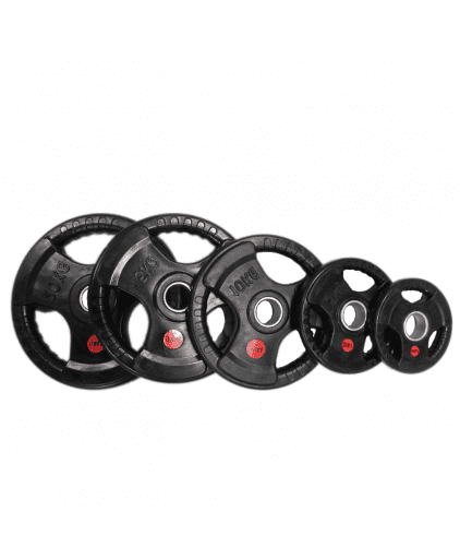 Tri-grip Olympic Rubber Coated  Weight Plates (2.5KG to 20KG)