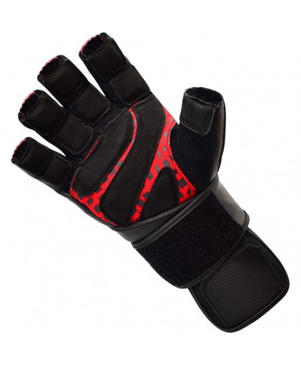 RDX L7  Crown Leather Weightlifting Gloves in Red