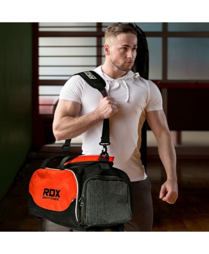 RDX R1 Duffel Bag with Backpack Straps in Red/Black