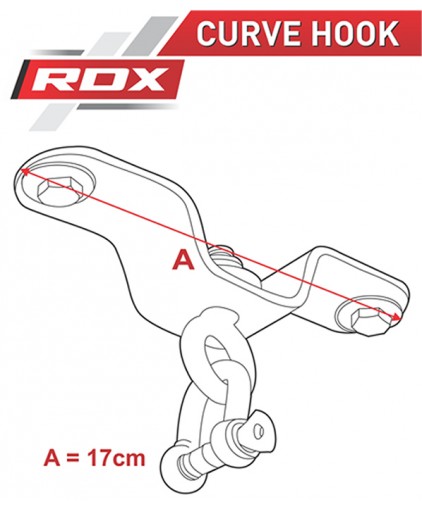 RDX X1 Iron Curved Ceiling Hook with D Shackle